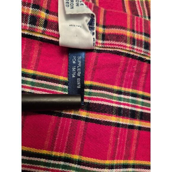 Ralph Lauren Mens Sz L Classic Fit Red Plaid Cotton Button down shirt Button - Picture 8 of 10